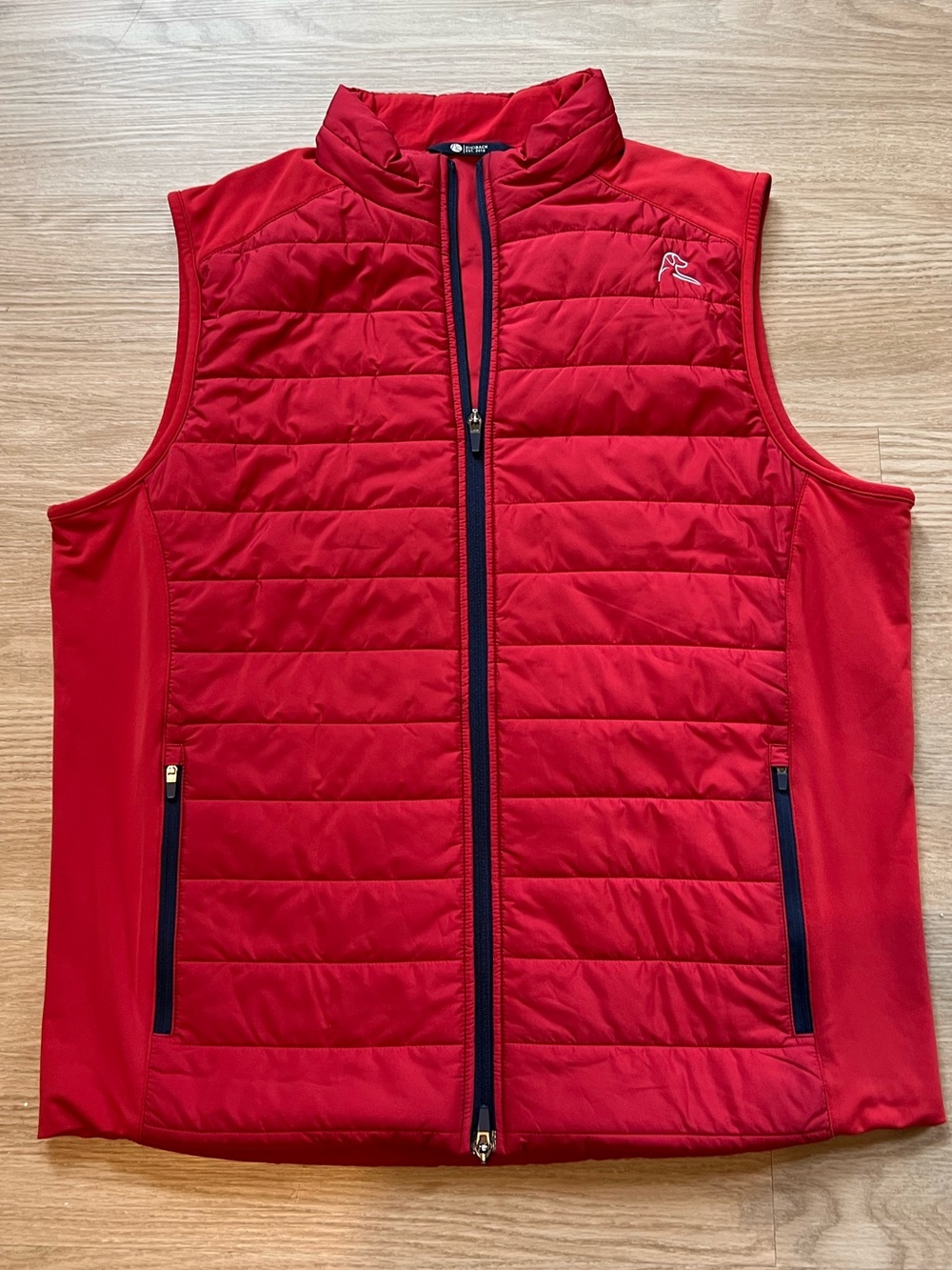 Rhoback Mens Large Fulton Performance Vest Red American Flag Quilted Puffer Golf